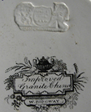 Back view of plate printed with mark for Stafforedshire firm William Ridgway & Co. (1830-1854).